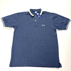 Vintage Le Tigre Mens Polo Shirt Blue Deadstock Sz L NWT Cotton USA New